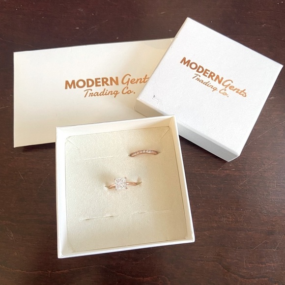 Modern Gents The Olivia Rose Gold and Chloe Rose Gold Ring Set Size 5.5 - Picture 9 of 9